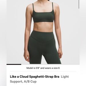 Lululemon Athletica Spaghetti-Strap Bra - Discontinued Sage Green
